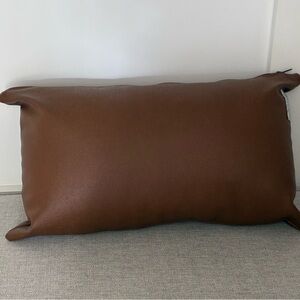 Faux Leather Accent Pillow